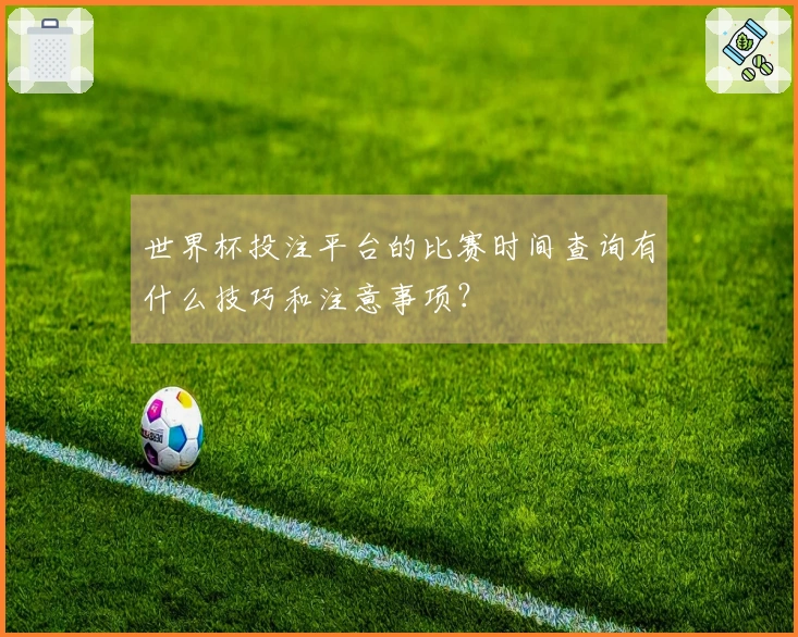 世界杯投注平台的比赛时间查询有什么技巧和注意事项？